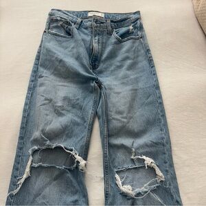 Abercrombie 90s Relaxed High Rise Ripped Jeans